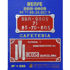 Placas RENFE BBR-9805