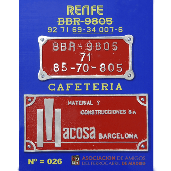 Placas RENFE BBR-9805